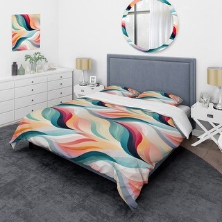 Designart "Modern Zen" Modern Bedding Cover Set With 2 Shams - Bed Bath ...